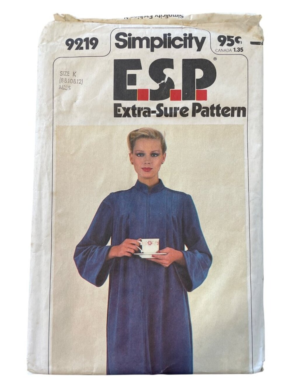 Vintage 70s Simplicity ESP 9219 Robe Sewing Pattern Sizes 8-10-12 Misses UNCUT